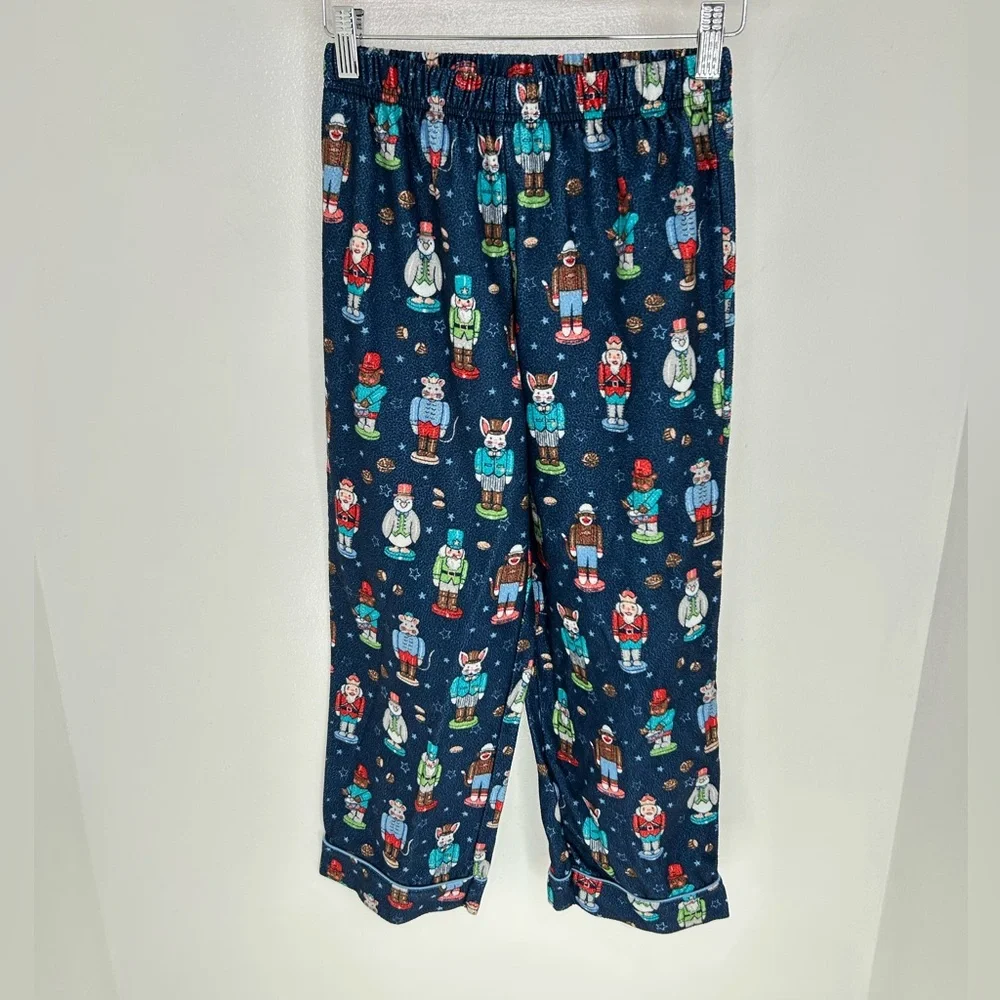 Nick & Nora Kids Pajama Set Holiday Nutcracker Button Top‎ & Pants Size 10 FR